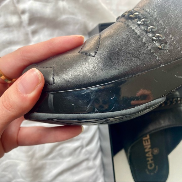 Chanel Black CC Logo Chain Clogs Shoes - Picture 9 of 10